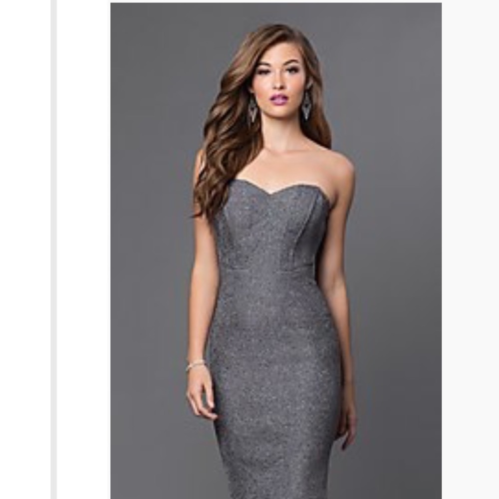 Gunmetal Midi Cocktail Dress